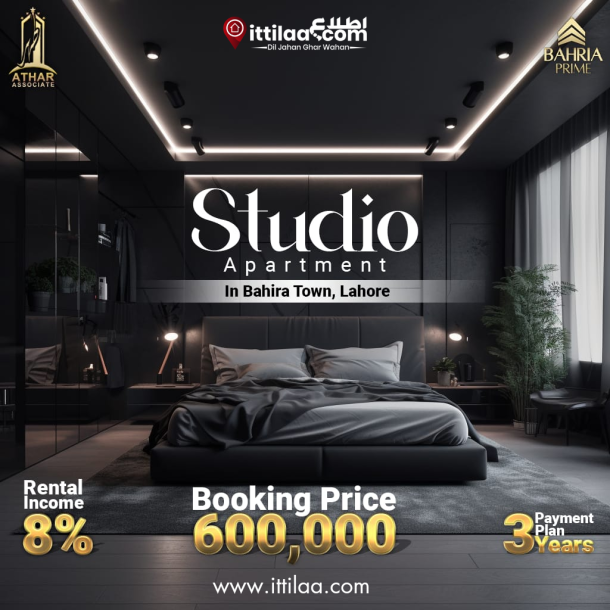 Studio, 1 Bed and 2 Bed Apartments in Bahria Town Lahore-5